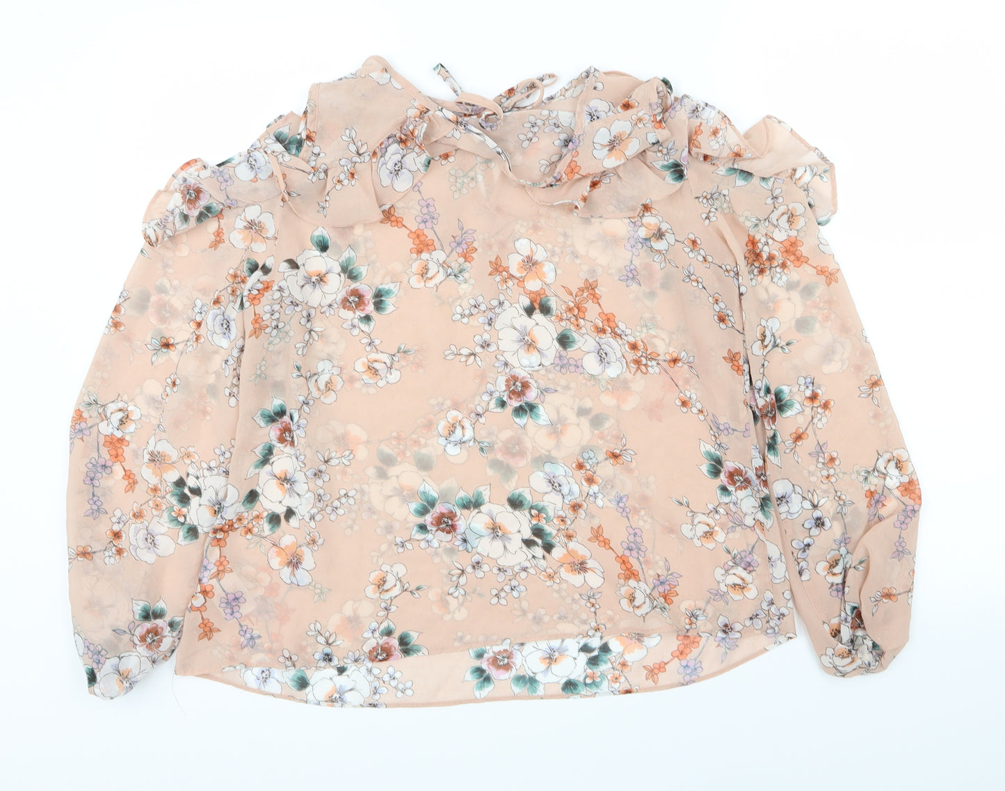 Peacocks Womens Pink Floral  Basic Blouse Size 14