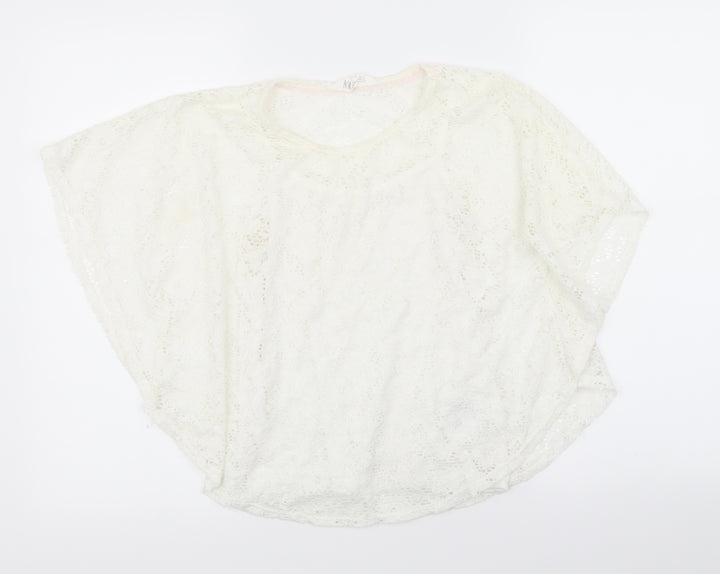 H&M Girls White Floral Basic T-Shirt Size 10-11 Years