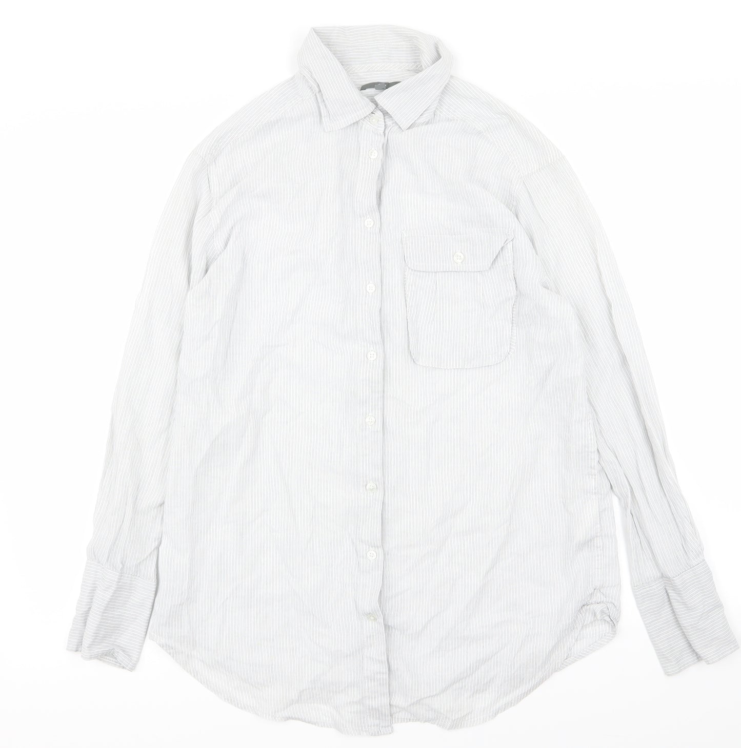 Gap Mens Grey Striped   Button-Up Size S