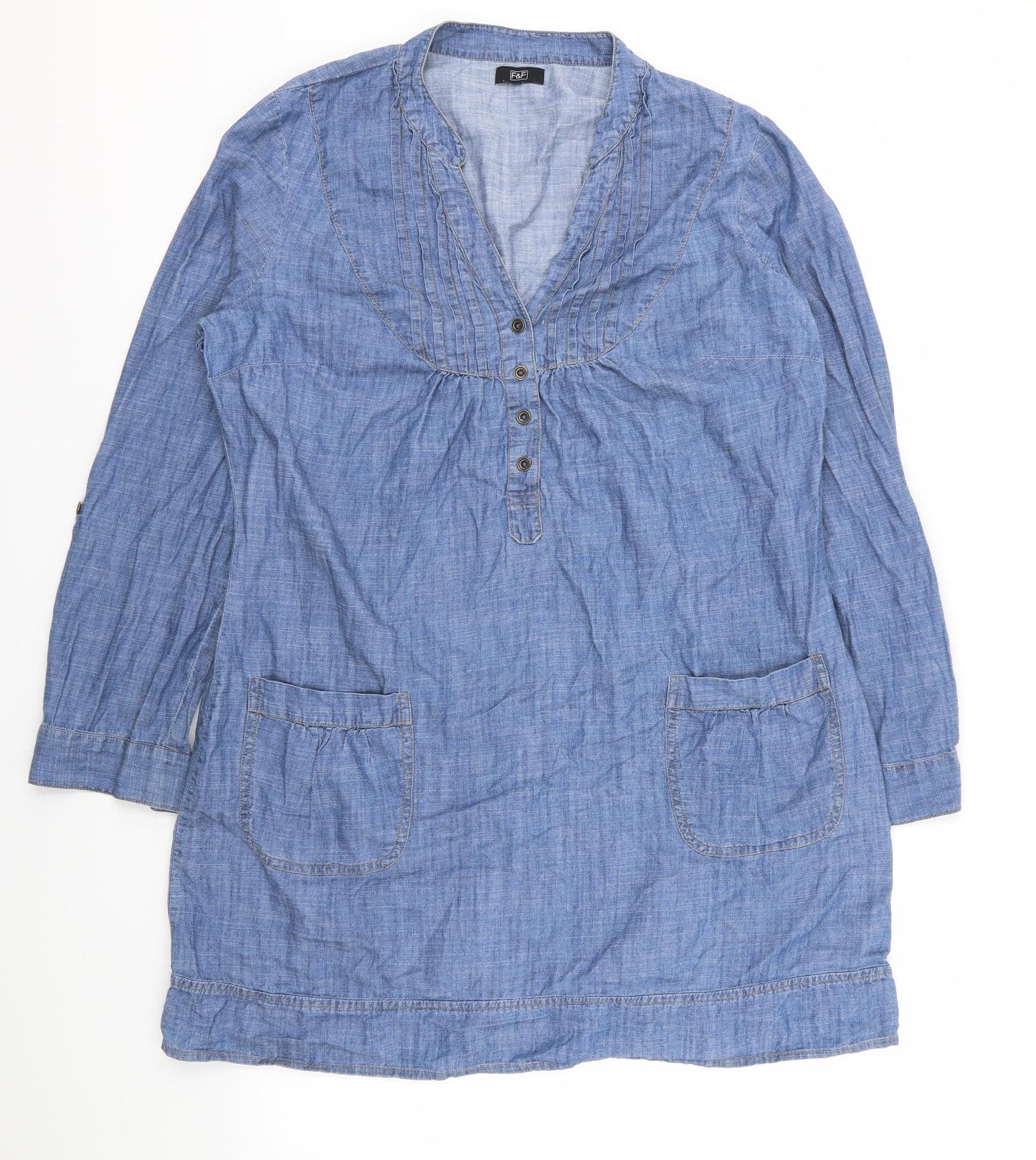 F&F Womens Blue   T-Shirt Dress  Size 16