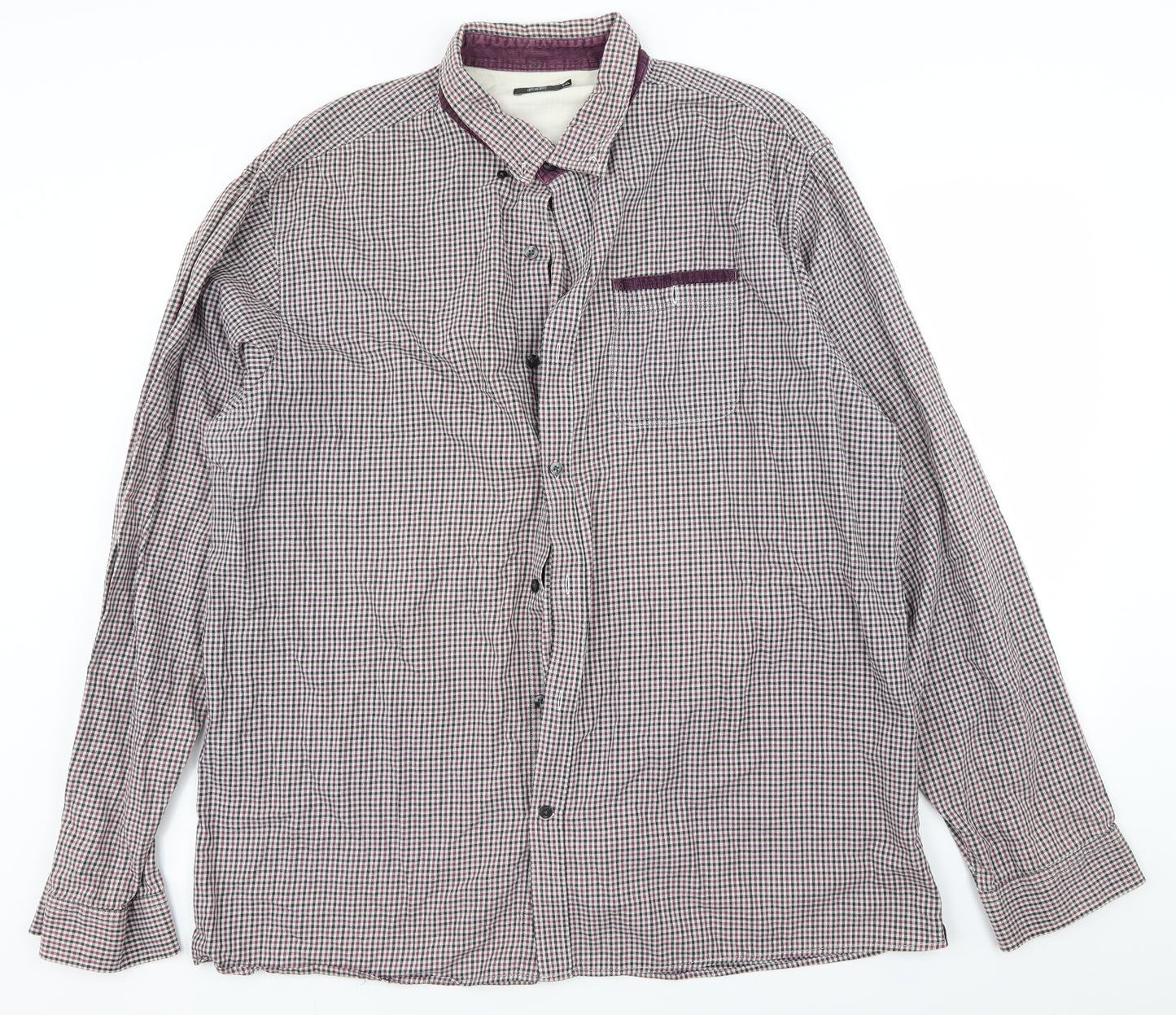 F&F Mens Multicoloured Check   Button-Up Size 2XL