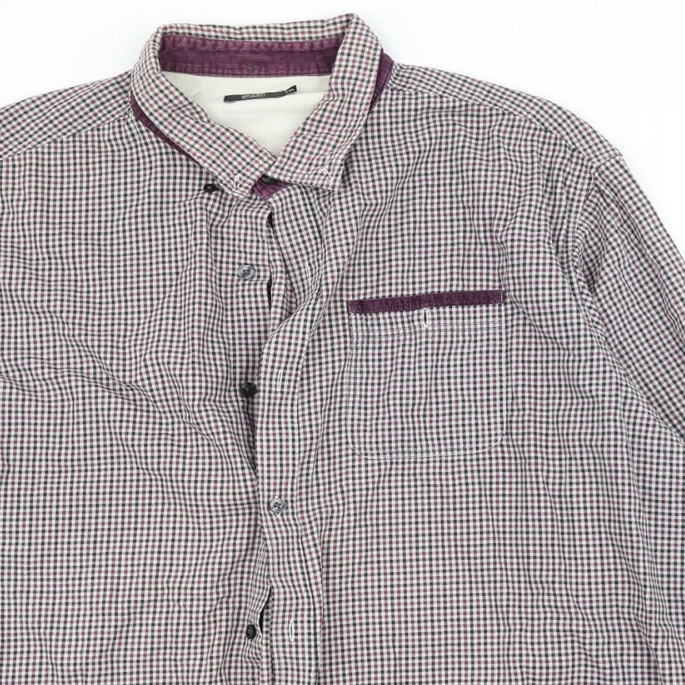 F&F Mens Multicoloured Check   Button-Up Size 2XL