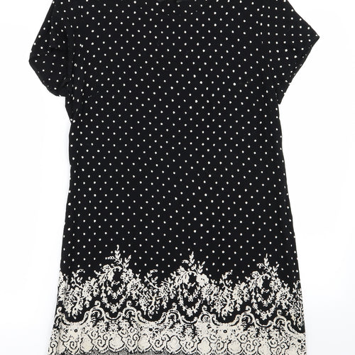 F&F Womens Black Polka Dot  Pencil Dress  Size 12