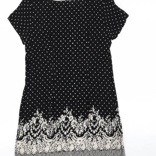 F&F Womens Black Polka Dot  Pencil Dress  Size 12