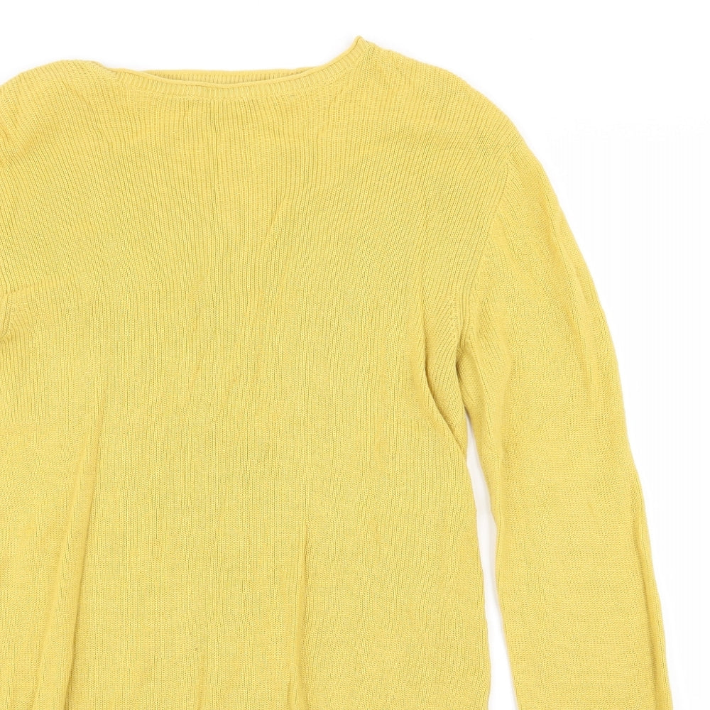 NEXT Womens Yellow Striped  Basic T-Shirt Size 10