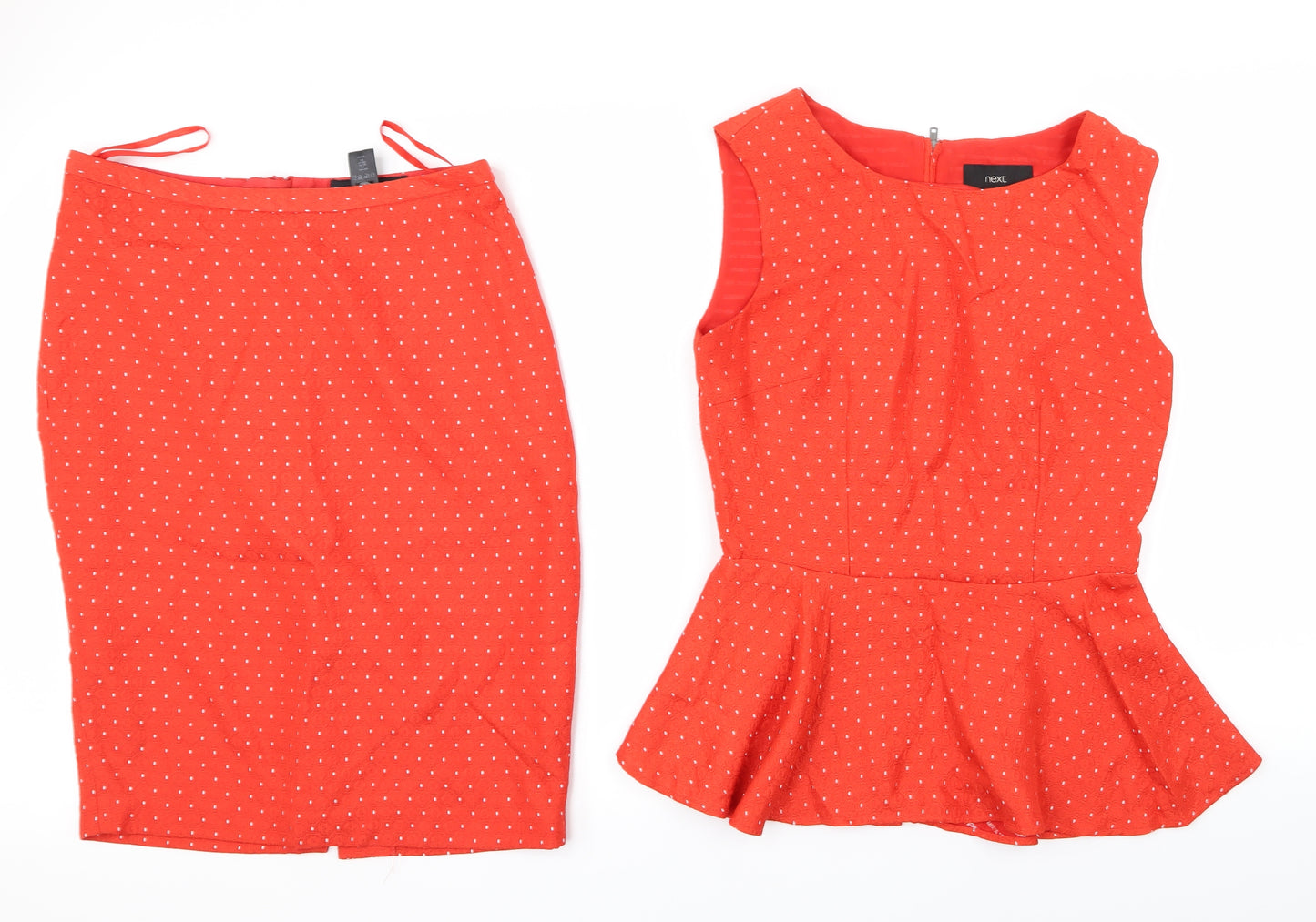 NEXT Womens Red Polka Dot  Basic T-Shirt Size 8  - size 10 skirt