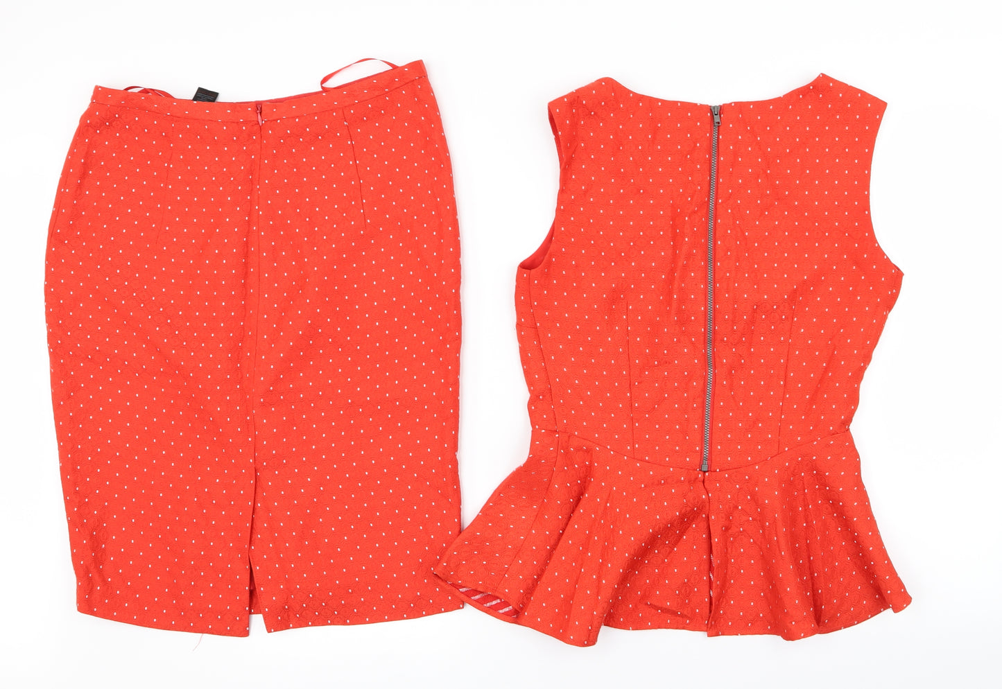 NEXT Womens Red Polka Dot  Basic T-Shirt Size 8  - size 10 skirt