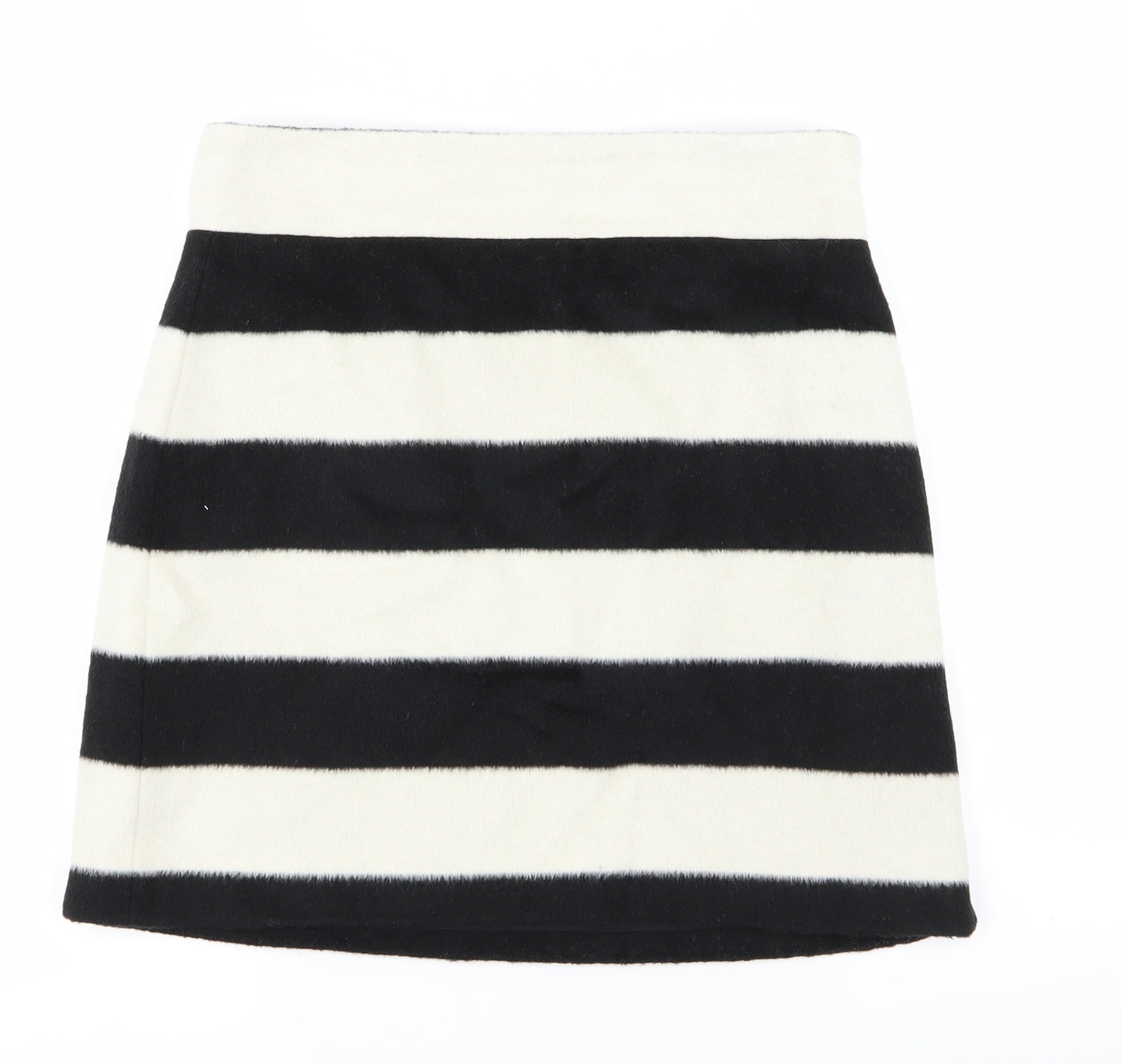 Topshop Womens White Striped  Mini Skirt Size 12