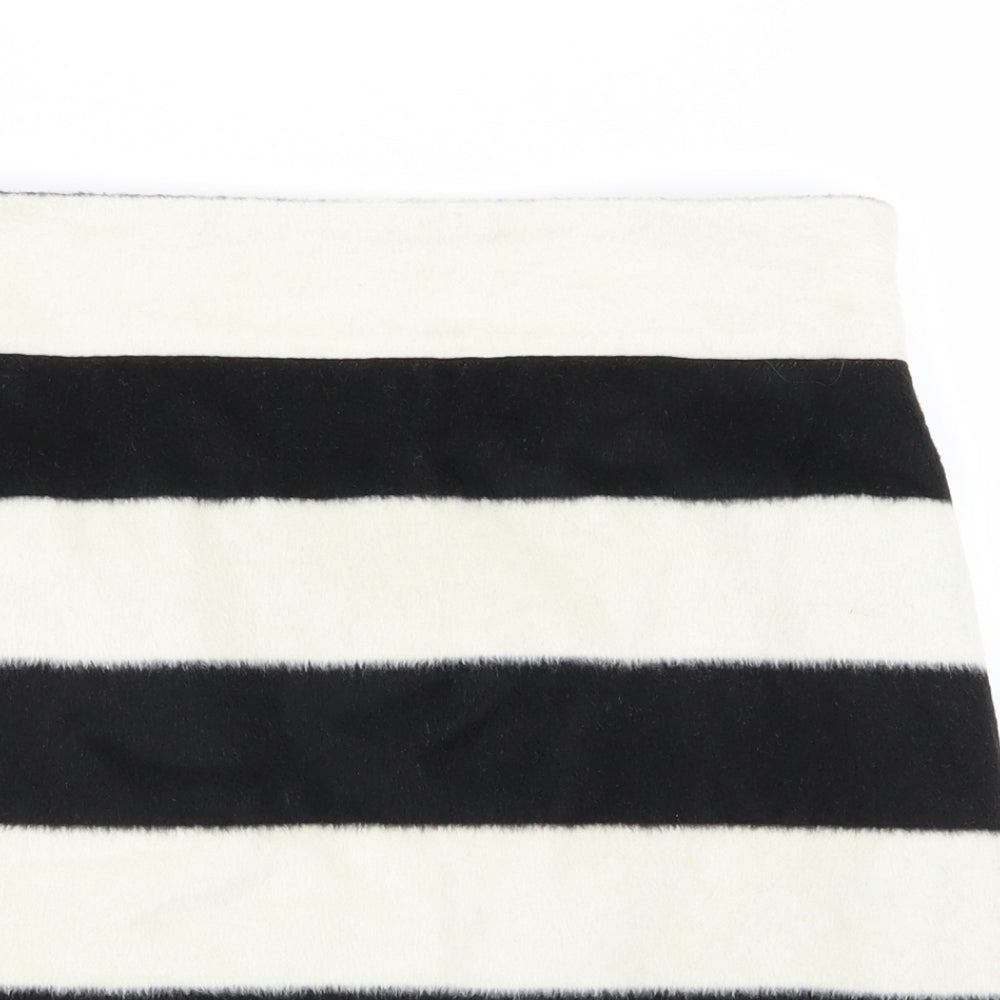 Topshop Womens White Striped  Mini Skirt Size 12