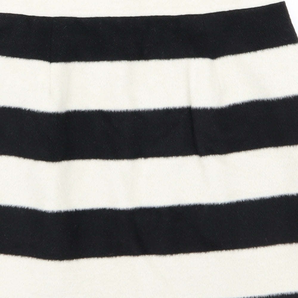 Topshop Womens White Striped  Mini Skirt Size 12