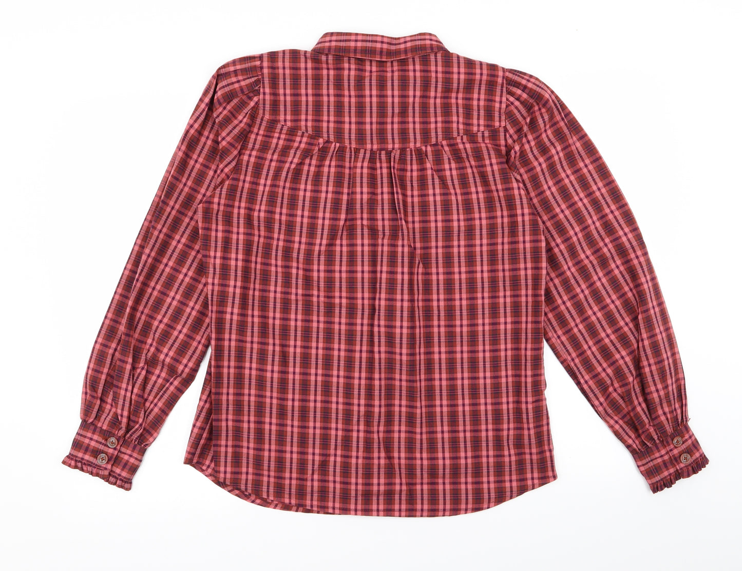 NEXT Womens Red Check  Basic Button-Up Size 12