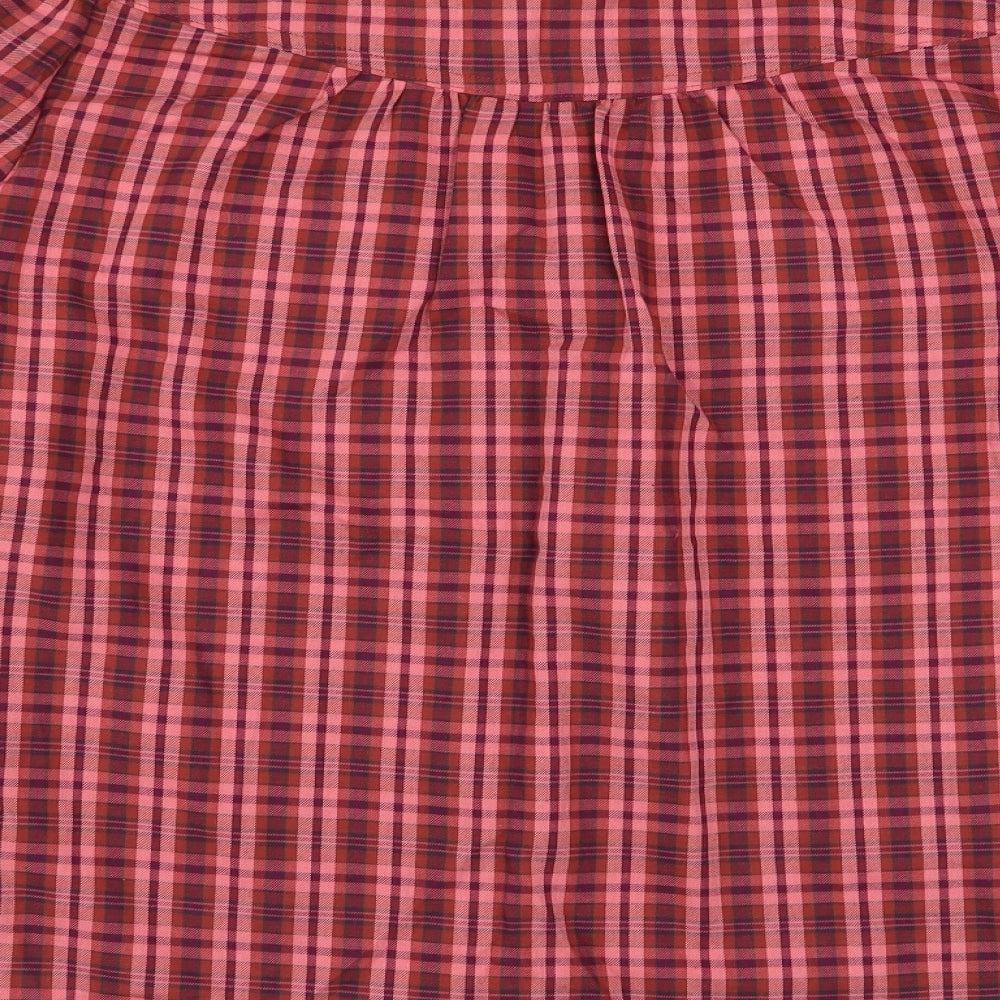 NEXT Womens Red Check  Basic Button-Up Size 12