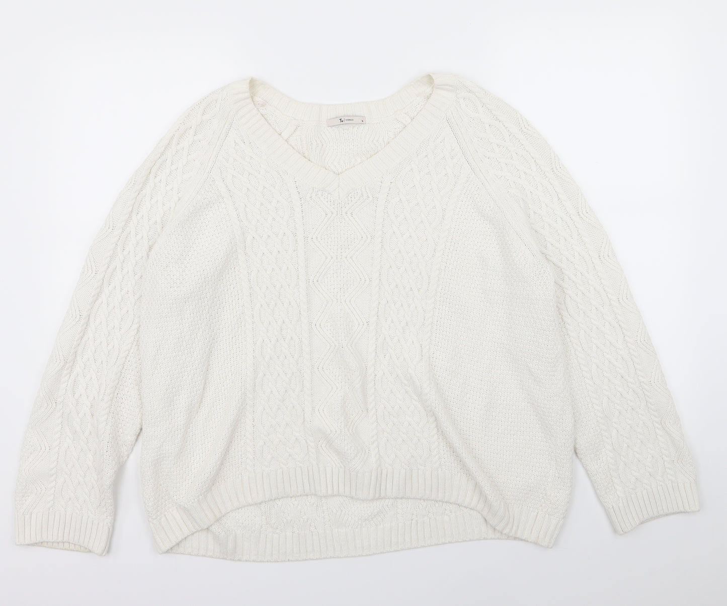 TU Womens White   Pullover Jumper Size 16