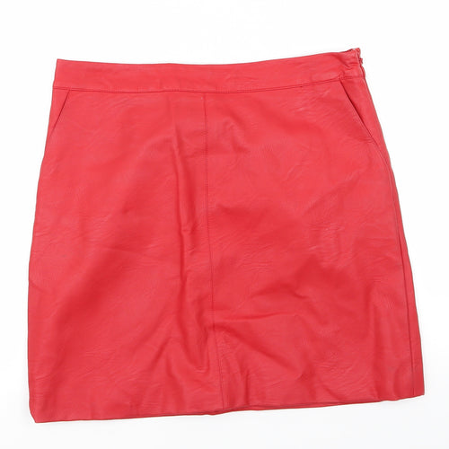 Topshop Womens Red   Mini Skirt Size 12
