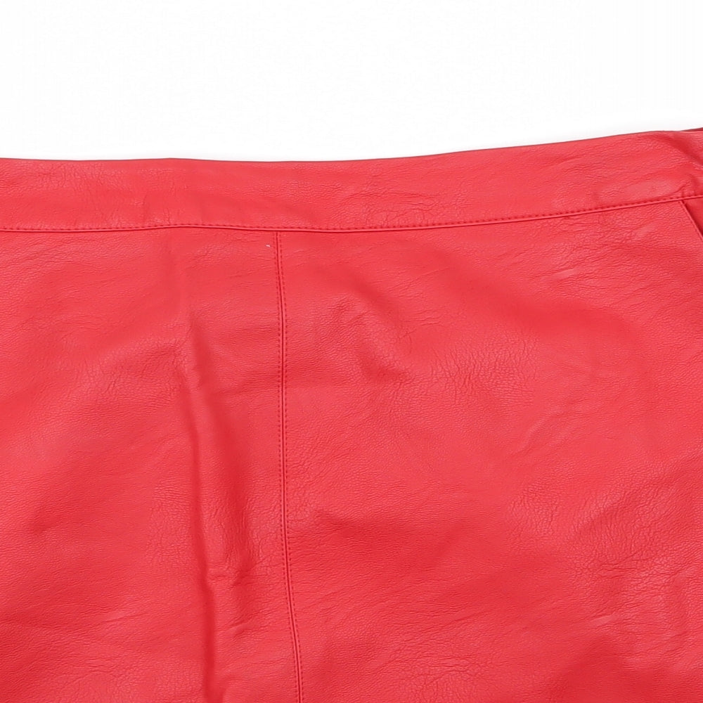 Topshop Womens Red   Mini Skirt Size 12