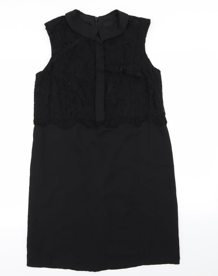 NEXT Womens Black Floral A-Line Size 10