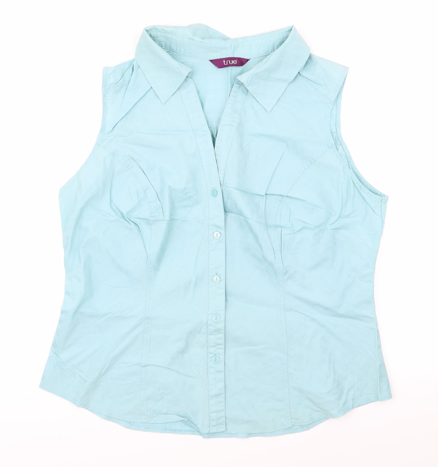 TRUE Womens Blue   Basic Button-Up Size 18