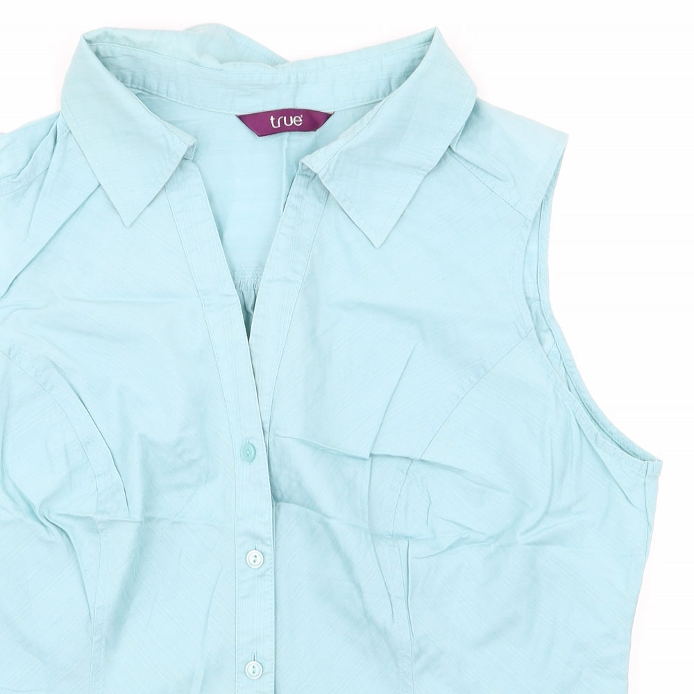 TRUE Womens Blue   Basic Button-Up Size 18