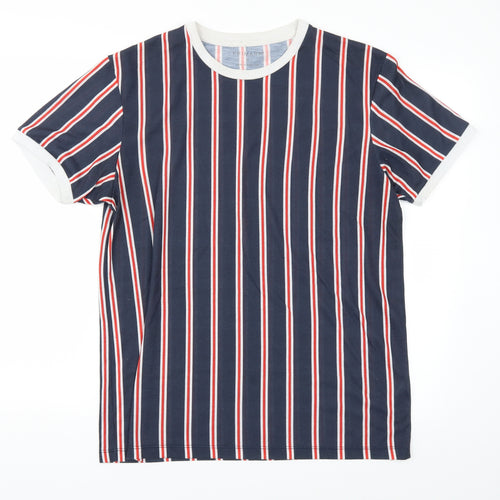 Primark Mens Blue Striped   T-Shirt Size M