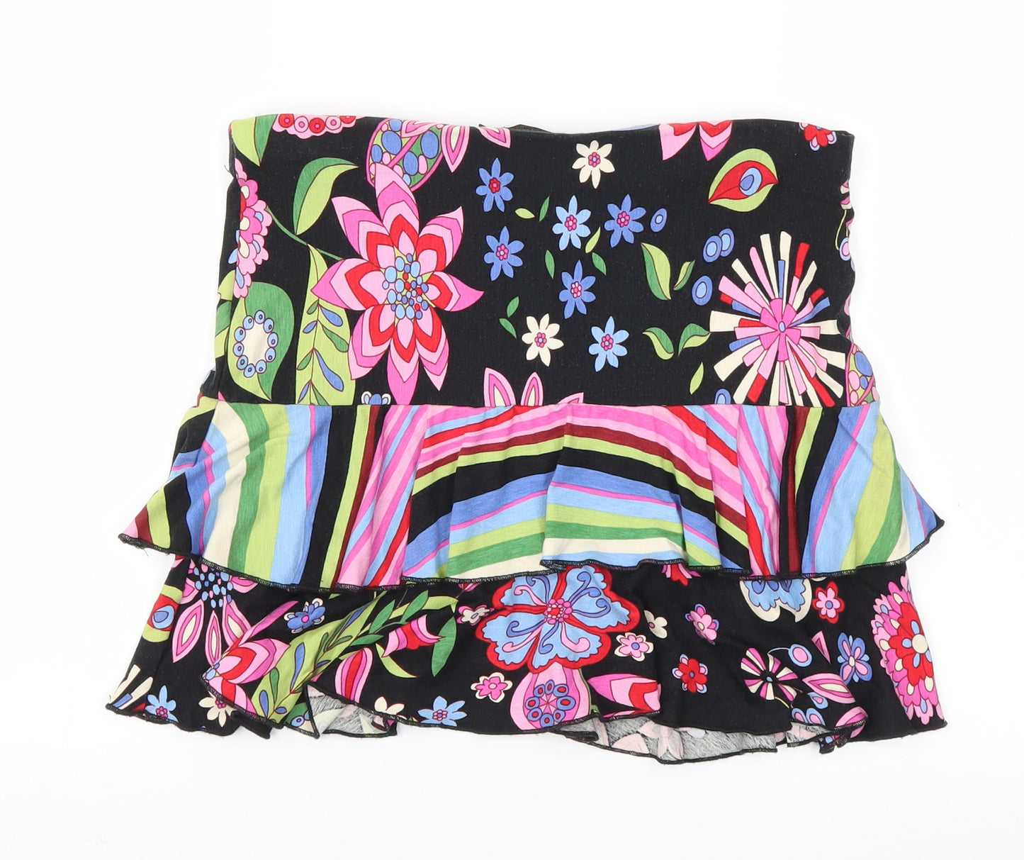River Island Womens Multicoloured Floral  Flare Skirt Size 12  - Stretch waistband