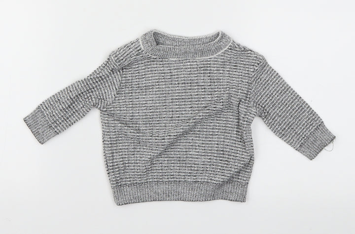 River Island Boys Grey Houndstooth  Pullover Jumper Size 0-3 Months