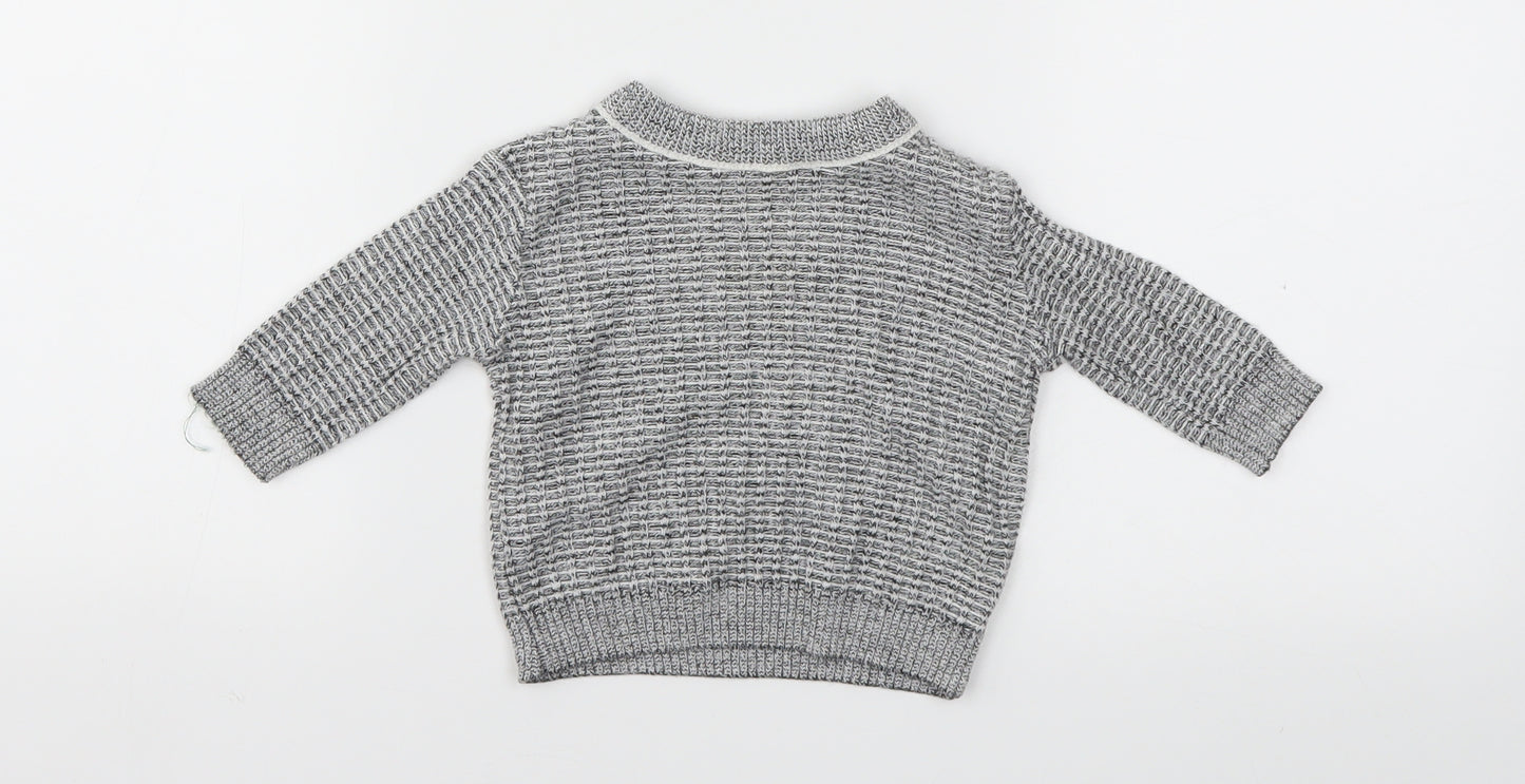River Island Boys Grey Houndstooth  Pullover Jumper Size 0-3 Months