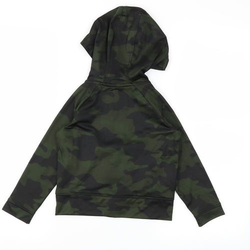 Preworn Boys Green Camouflage  Full Zip Sweatshirt Size 4 Years