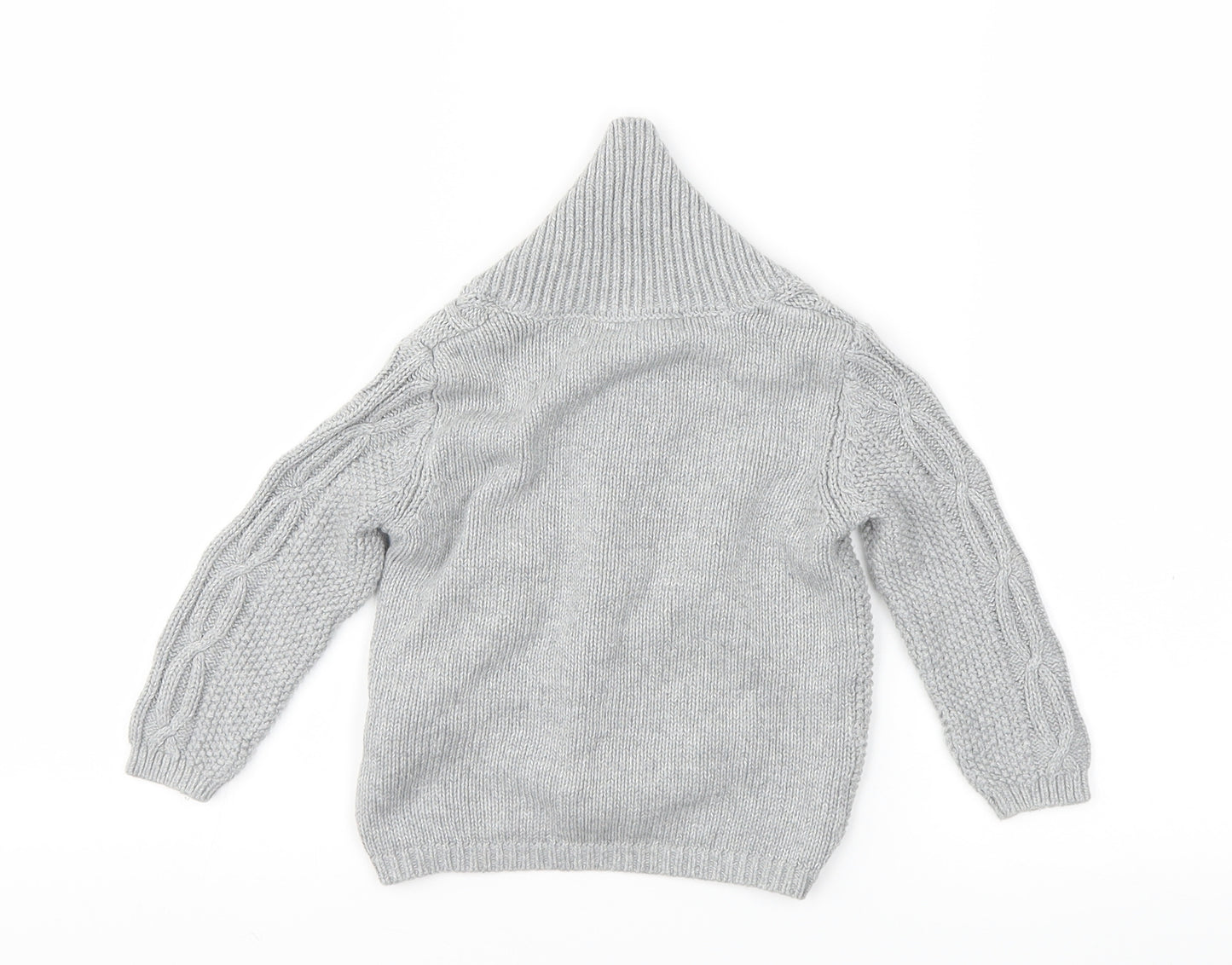 Minoti Boys Grey   Cardigan Jumper Size 12-18 Months
