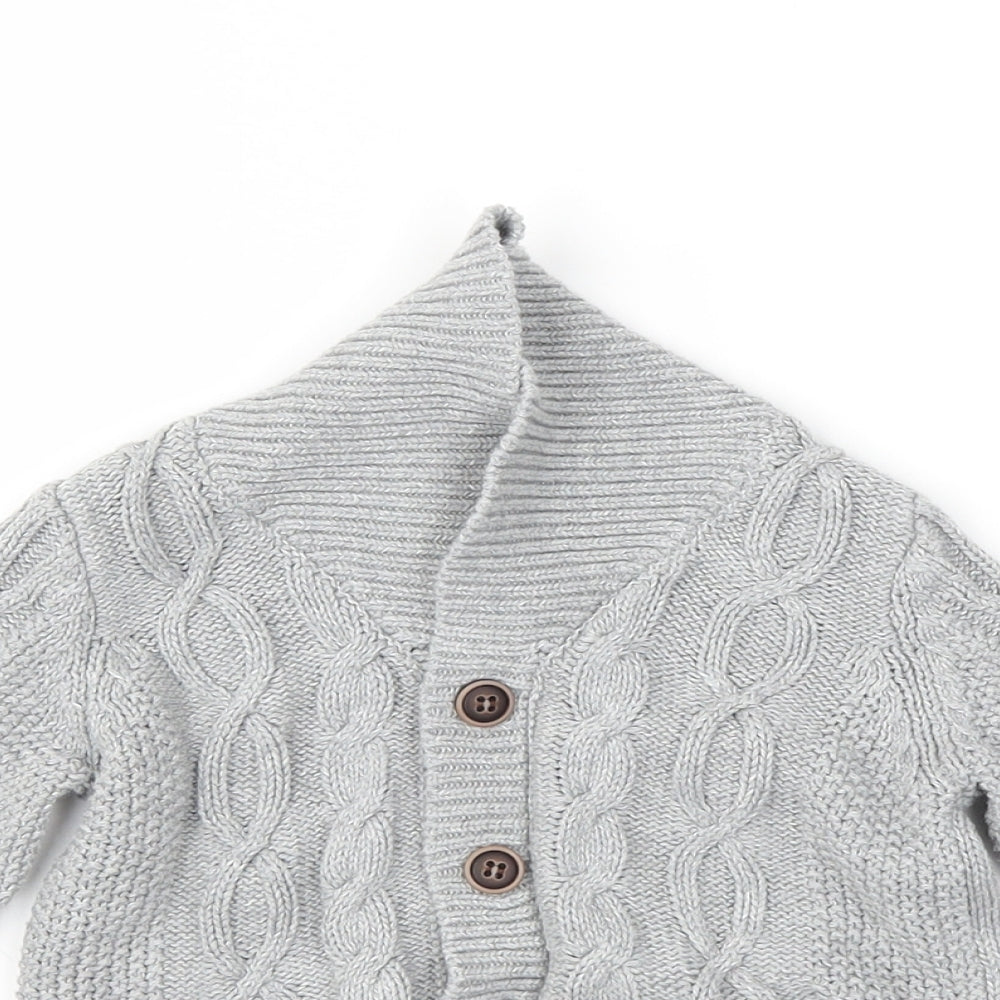 Minoti Boys Grey   Cardigan Jumper Size 12-18 Months