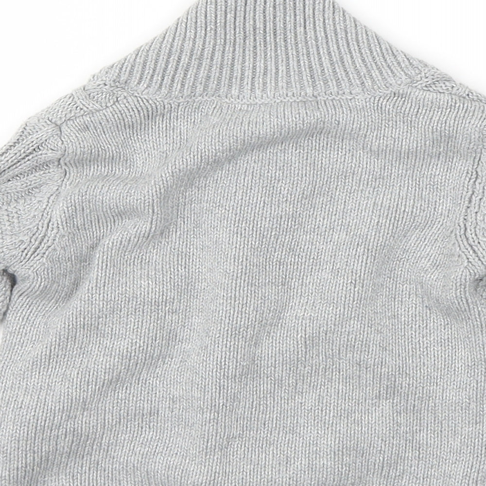Minoti Boys Grey   Cardigan Jumper Size 12-18 Months