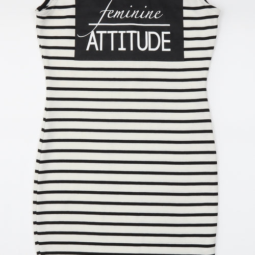 Amisu Womens Silver Striped  A-Line  Size 10