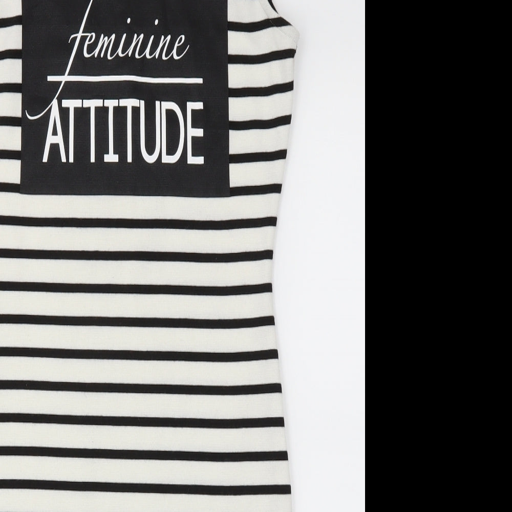 Amisu Womens Silver Striped  A-Line  Size 10