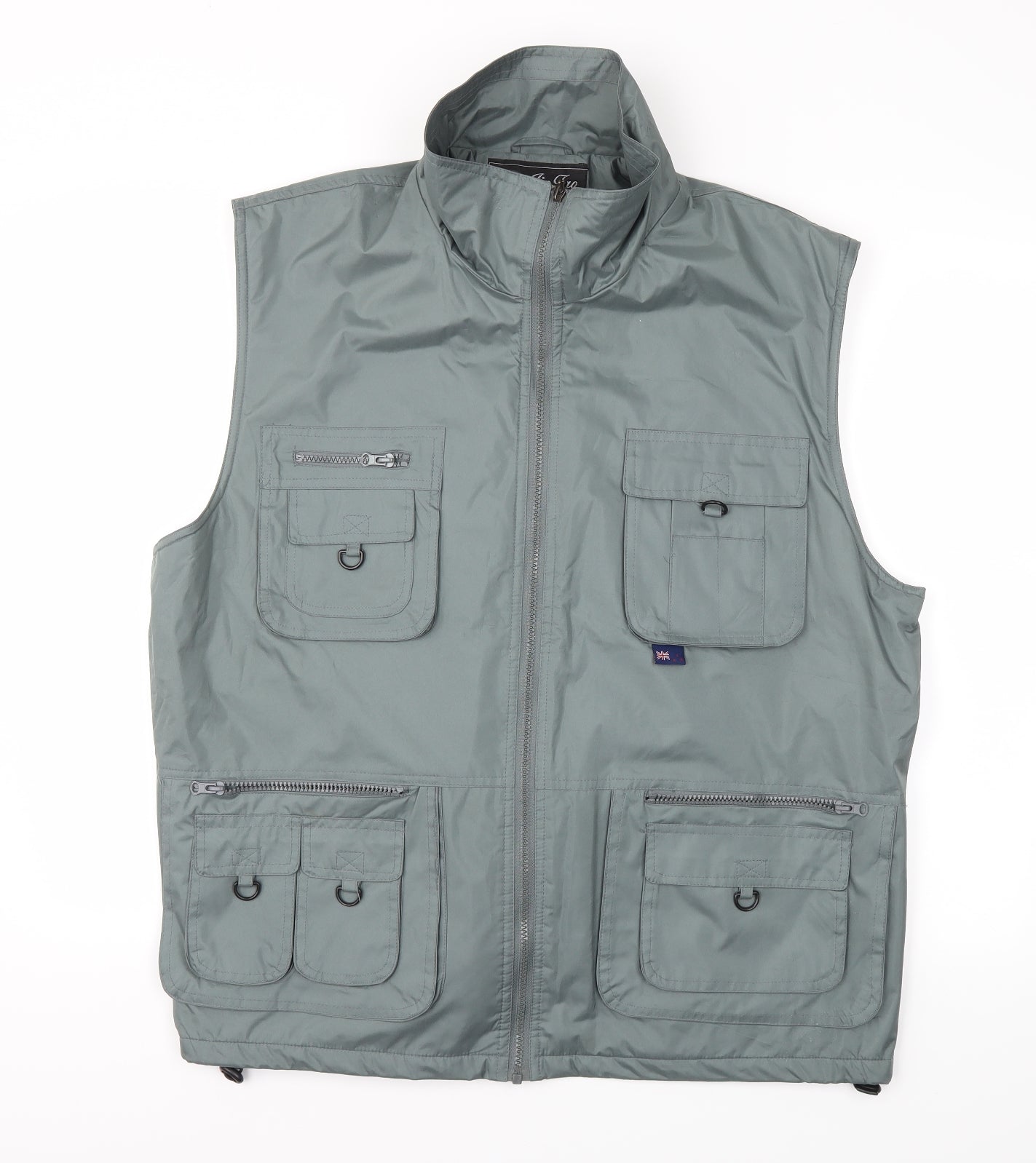 jintoo Mens Green Houndstooth  Gilet Coat Size XL