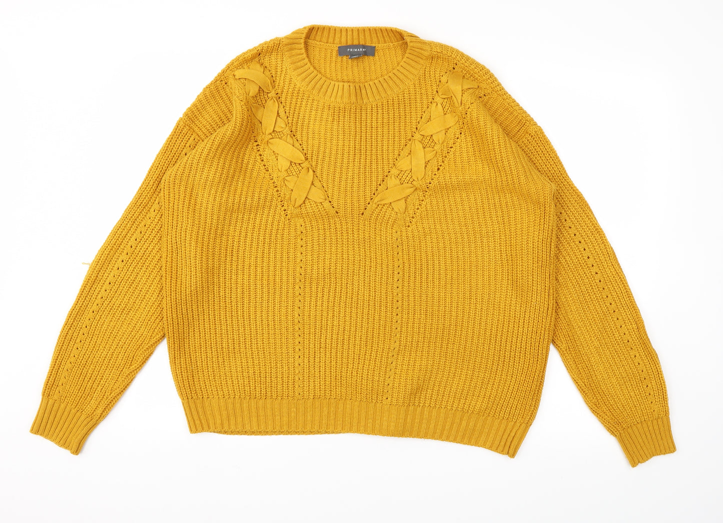 Primark Womens Yellow   Pullover Jumper Size M