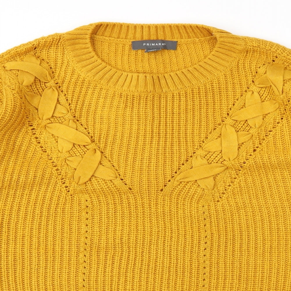 Primark Womens Yellow   Pullover Jumper Size M