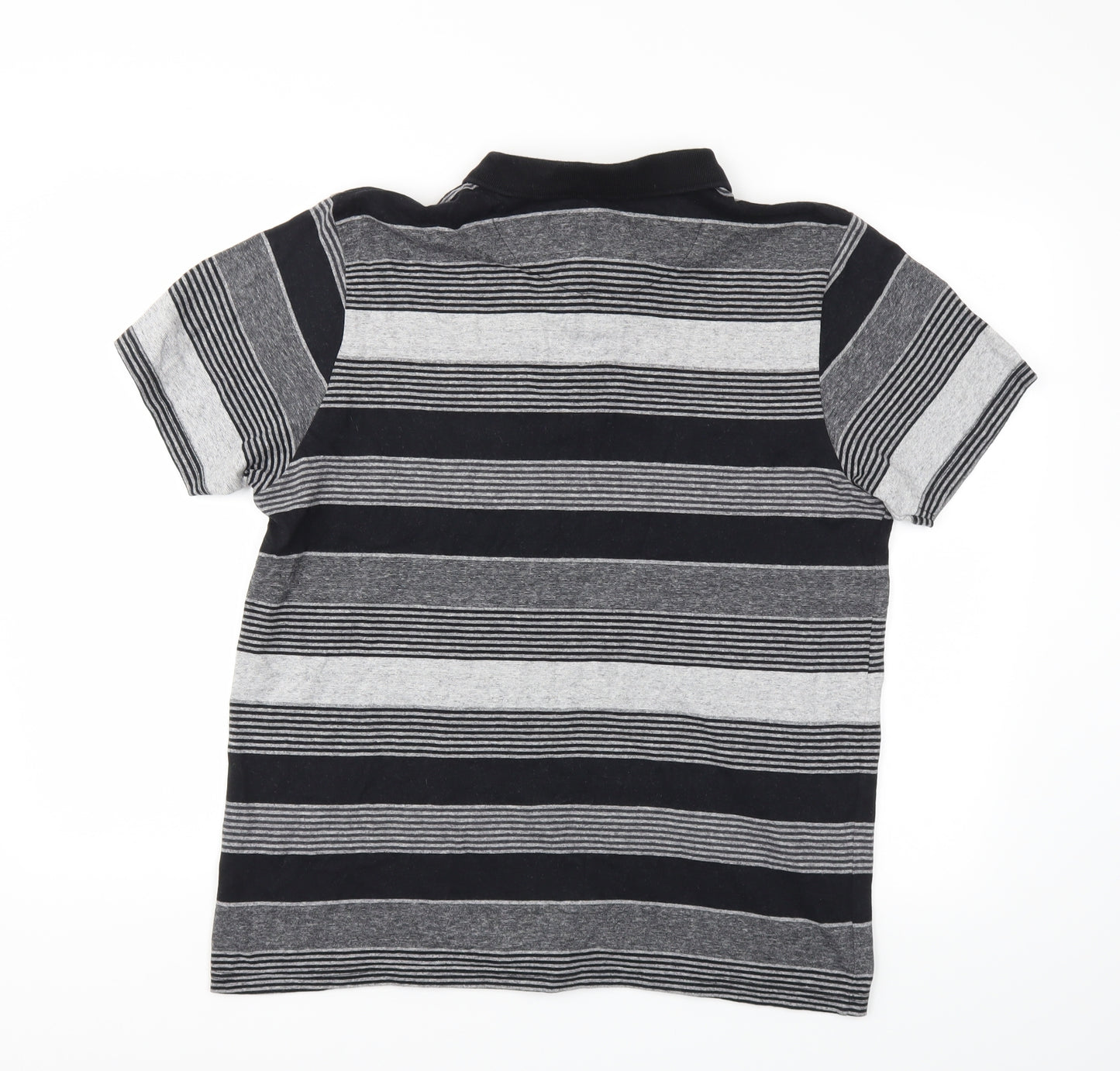 George Mens Black Striped   T-Shirt Size L