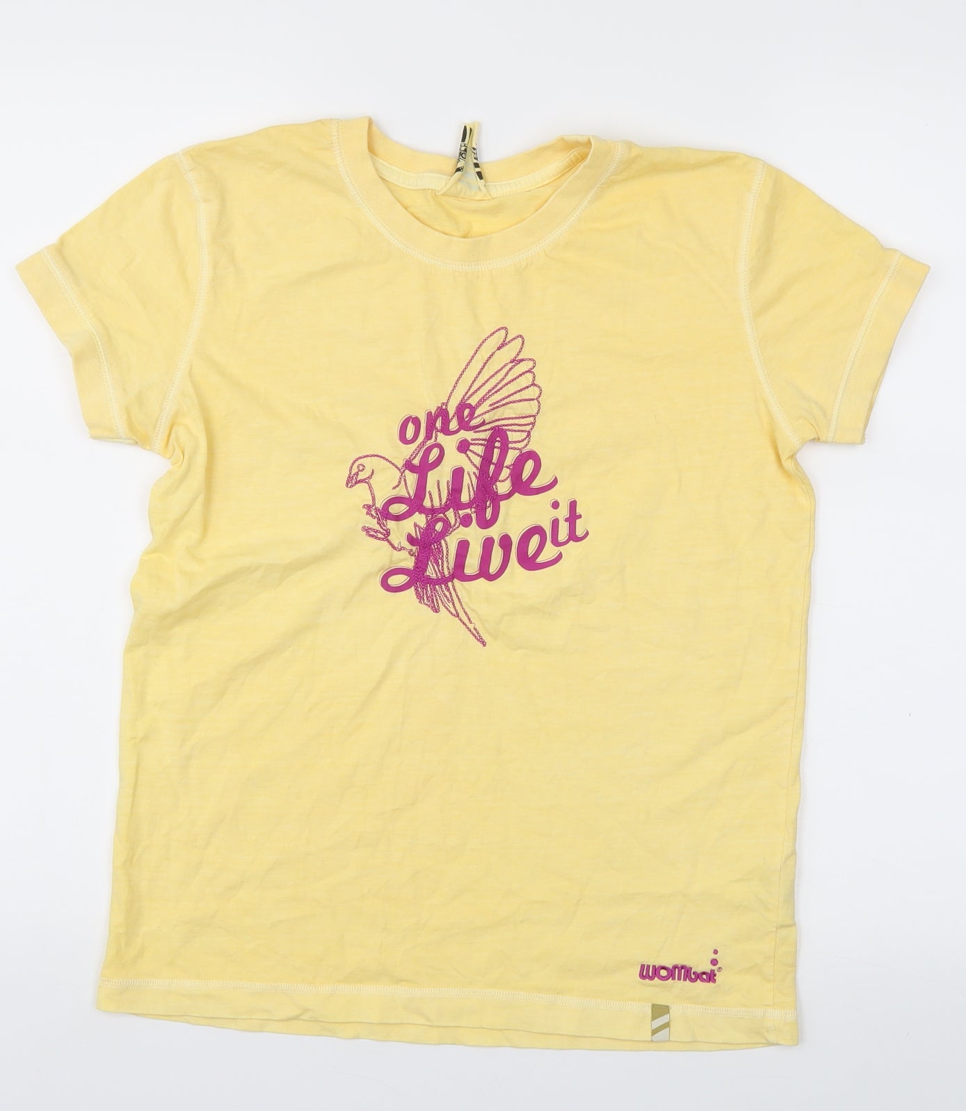 WOMbat Womens Yellow   Basic T-Shirt Size M