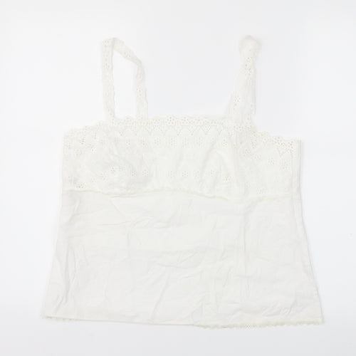 M&S Womens White   Basic Tank Size 16