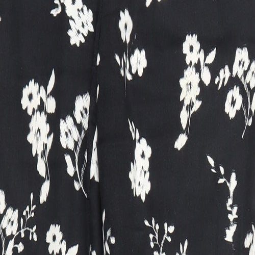 PEAOCKS Womens Black Floral  Sweatpants Trousers Size 8 L29 in