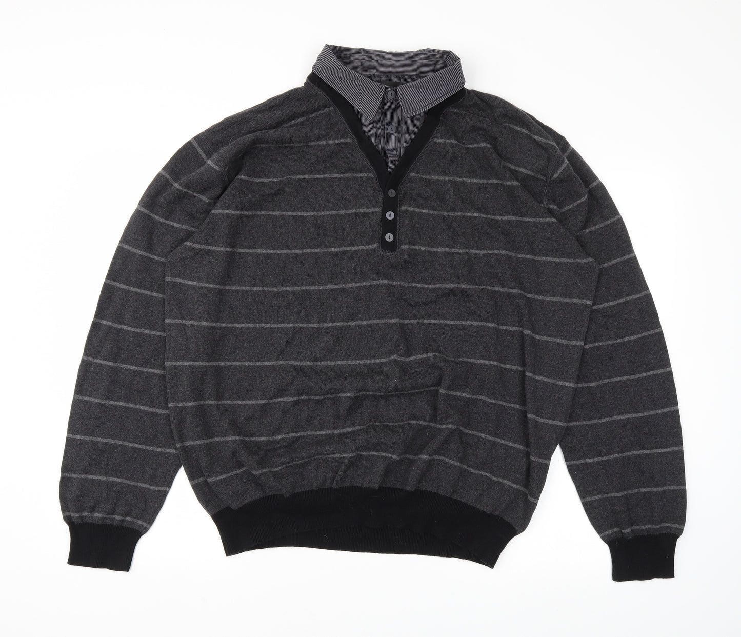 next  Mens Grey Polka Dot  Pullover Jumper Size 2XL