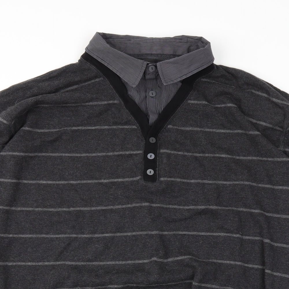 next  Mens Grey Polka Dot  Pullover Jumper Size 2XL