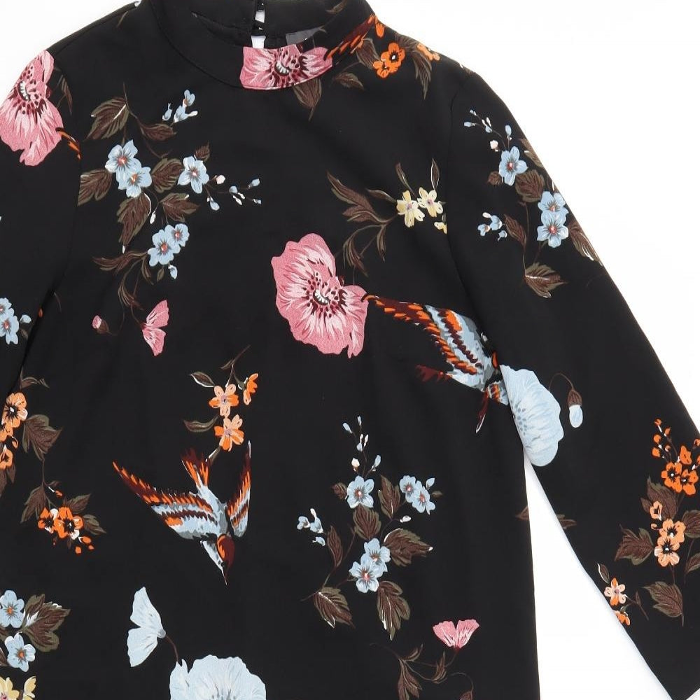 Primark Womens Black Floral  Fit & Flare  Size 10