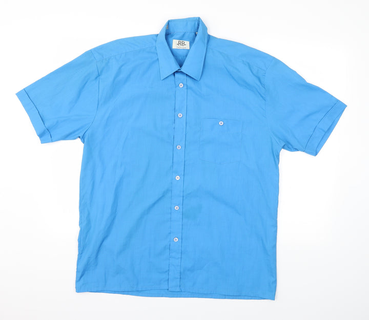 RB  collection  Mens Blue Houndstooth   T-Shirt Size L