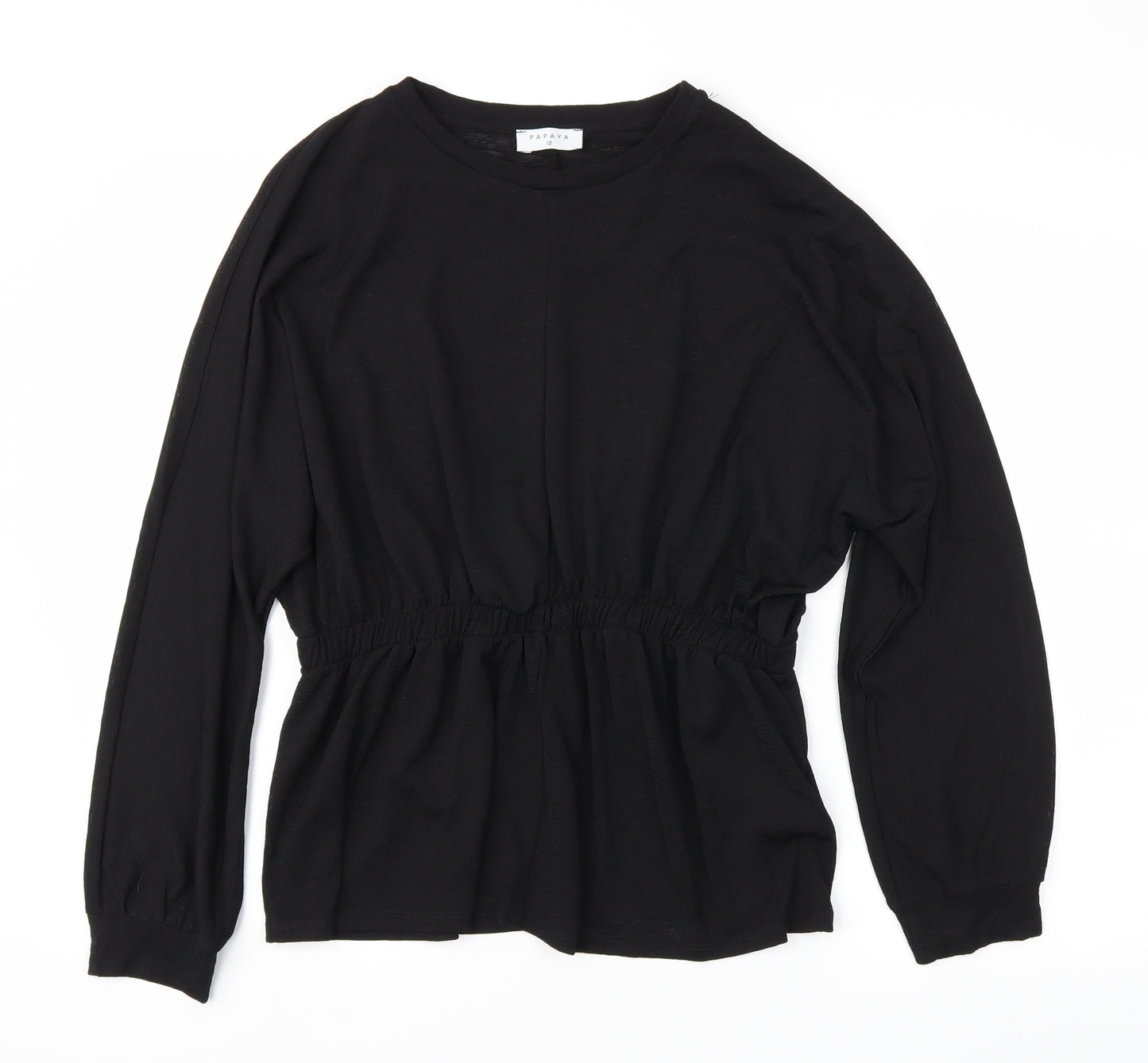 Papaya Womens Black   Basic T-Shirt Size 12