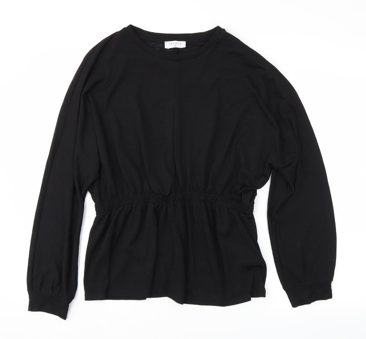 Papaya Womens Black   Basic T-Shirt Size 12