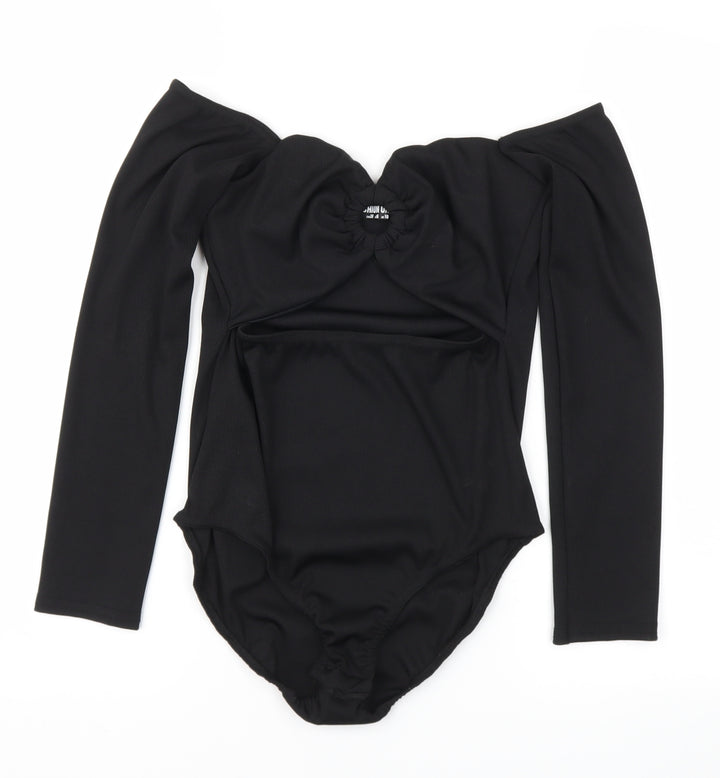 Fashion Union Womens Black   Bodysuit One-Piece Size 10