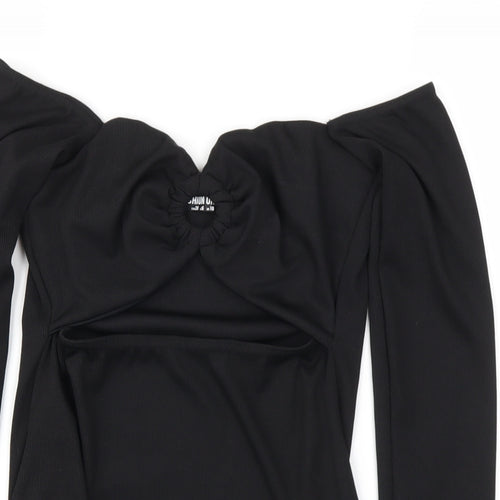 Fashion Union Womens Black   Bodysuit One-Piece Size 10