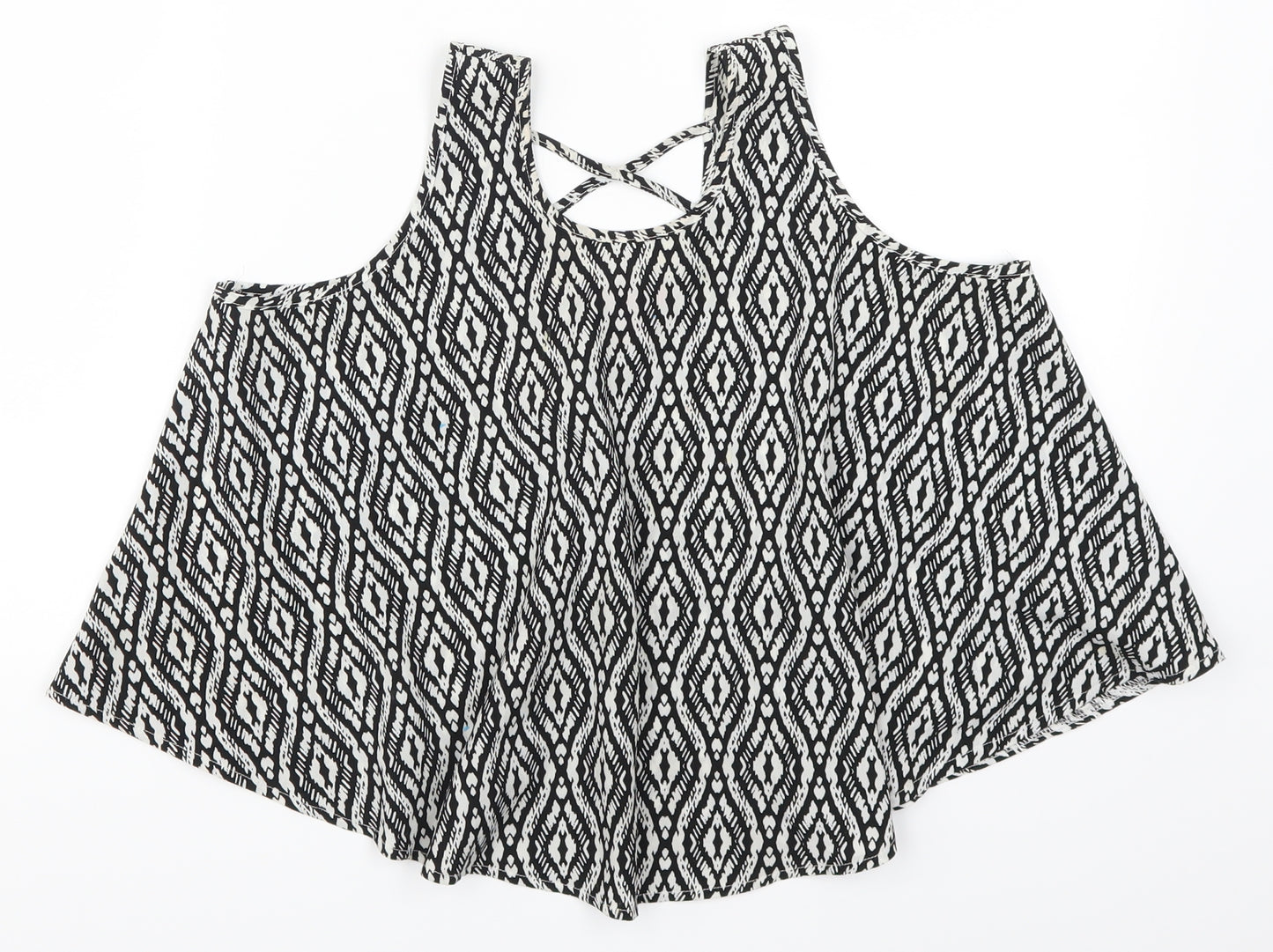 Young Dimension Girls Grey Geometric  Basic Tank Size 12-13 Years