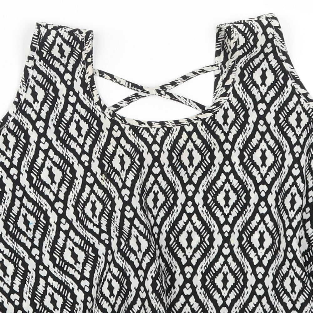 Young Dimension Girls Grey Geometric  Basic Tank Size 12-13 Years