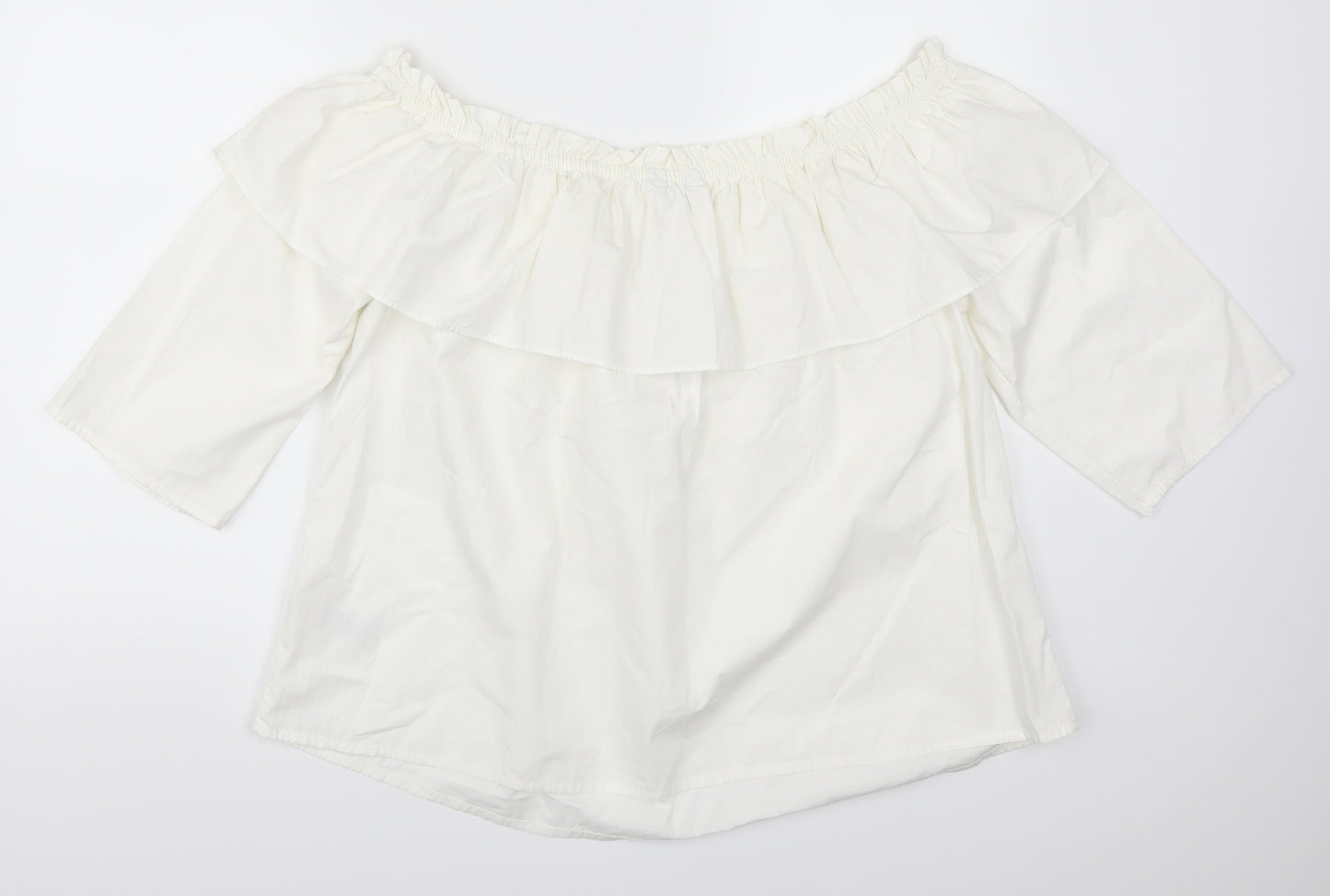 Nutmeg Womens White Floral  Basic Blouse Size 20